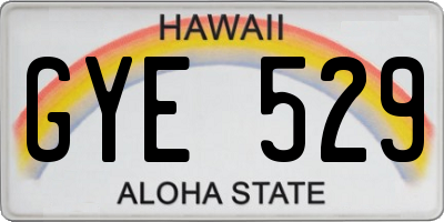HI license plate GYE529