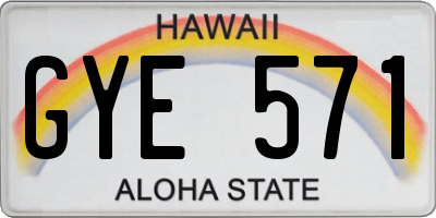 HI license plate GYE571