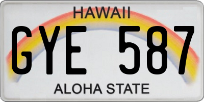 HI license plate GYE587