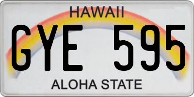 HI license plate GYE595