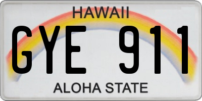 HI license plate GYE911