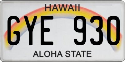 HI license plate GYE930