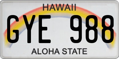 HI license plate GYE988