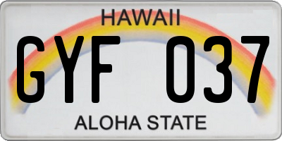HI license plate GYF037