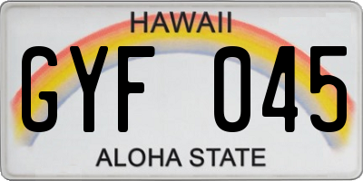 HI license plate GYF045