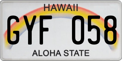 HI license plate GYF058