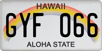 HI license plate GYF066