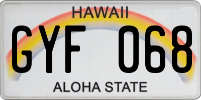 HI license plate GYF068