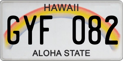HI license plate GYF082