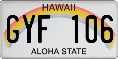 HI license plate GYF106