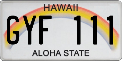 HI license plate GYF111