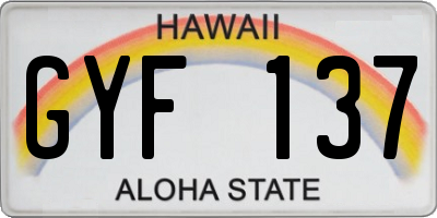 HI license plate GYF137