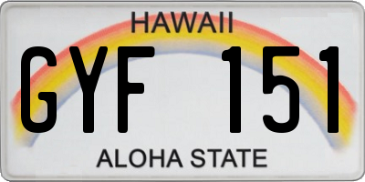 HI license plate GYF151