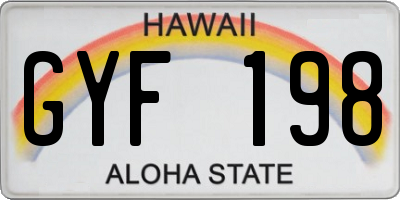 HI license plate GYF198