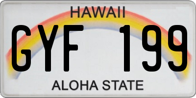 HI license plate GYF199