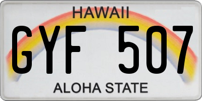 HI license plate GYF507