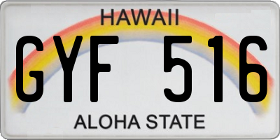 HI license plate GYF516
