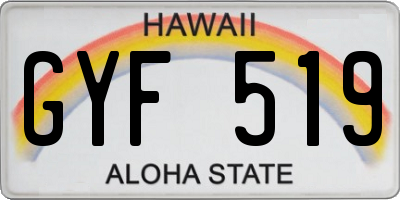 HI license plate GYF519