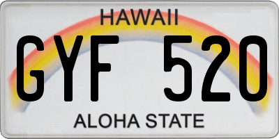 HI license plate GYF520