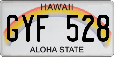 HI license plate GYF528