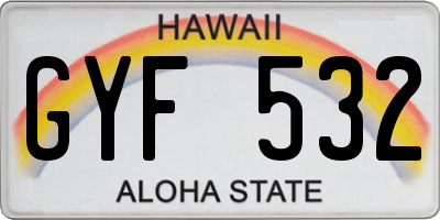 HI license plate GYF532