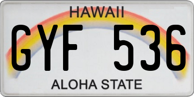 HI license plate GYF536