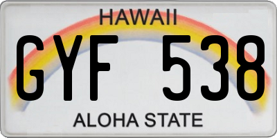 HI license plate GYF538