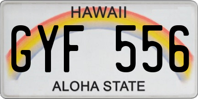 HI license plate GYF556