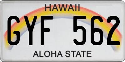 HI license plate GYF562