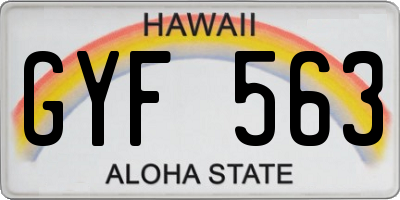 HI license plate GYF563