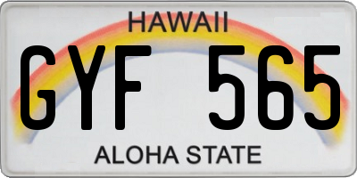 HI license plate GYF565