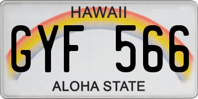 HI license plate GYF566