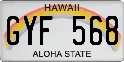 HI license plate GYF568