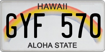 HI license plate GYF570