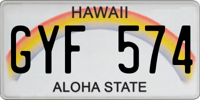 HI license plate GYF574