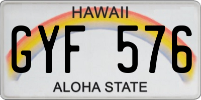 HI license plate GYF576