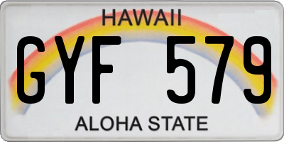 HI license plate GYF579