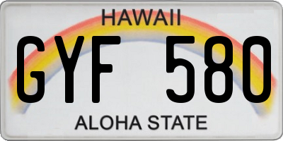 HI license plate GYF580