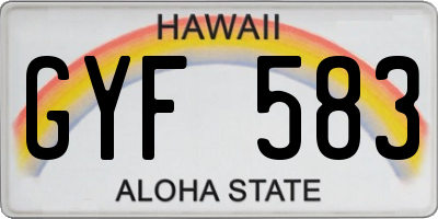 HI license plate GYF583
