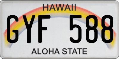 HI license plate GYF588
