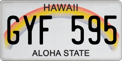 HI license plate GYF595