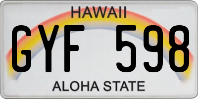 HI license plate GYF598