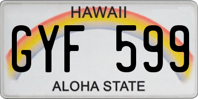 HI license plate GYF599