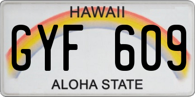 HI license plate GYF609