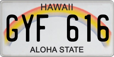 HI license plate GYF616