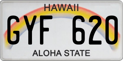 HI license plate GYF620