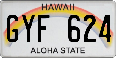 HI license plate GYF624