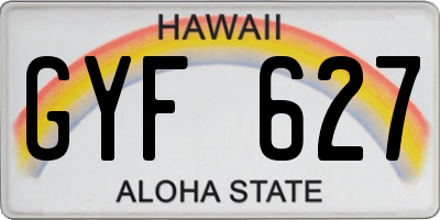 HI license plate GYF627
