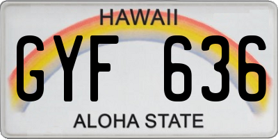 HI license plate GYF636