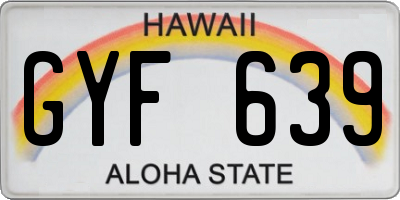 HI license plate GYF639